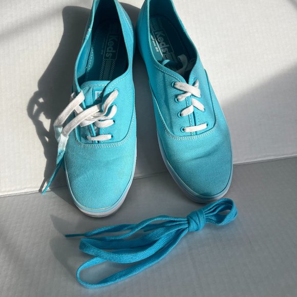 Keds Canvas Lace Ups in Sky Blue - Picture 8 of 8